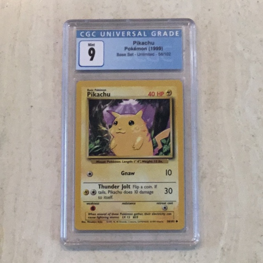 Pokémon Pikachu 58/102 Yellow Cheeks Base Set 1999 CGC 9 - Picture 5 of 10